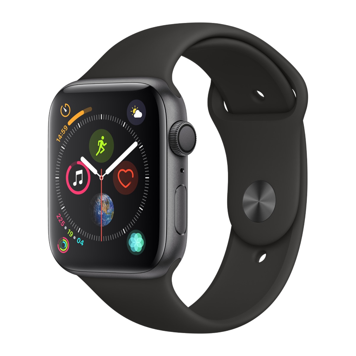 Apple Watch Series 4 GPS, 44mm Caja de Aluminio Gris Espacial con Correa Deportiva Negra