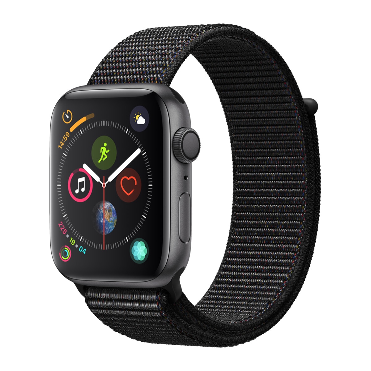 Apple Watch Series 4 GPS, 44mm Caja de Aluminio Gris Espacial con Correa Deportiva Loop Negra