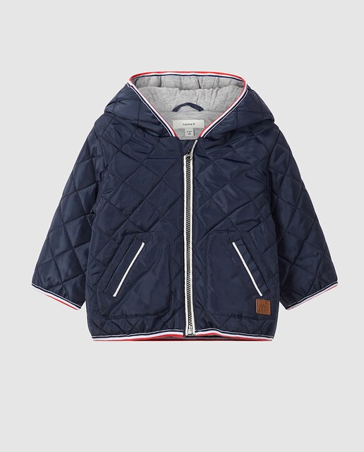 Parka de bebé menino Name It azul com capuz