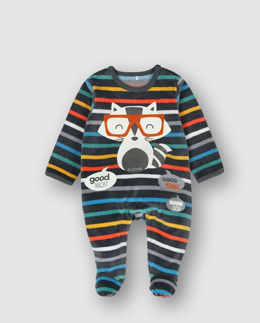 Babygrow de bebé menino Boboli às riscas multicolor