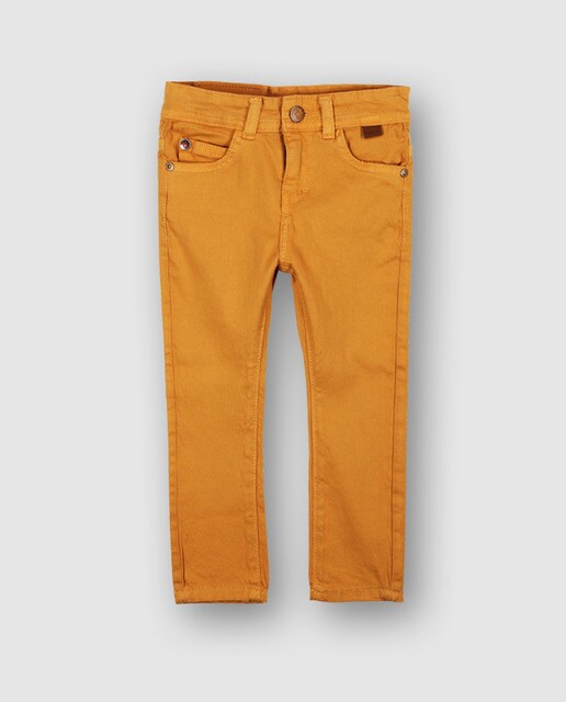 Calças skinny de menino Boboli mostarda