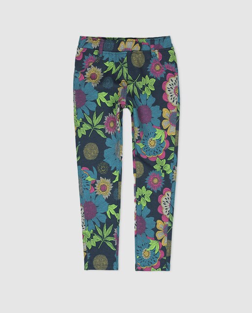 Leggings de menina Boboli estampadas multicolor