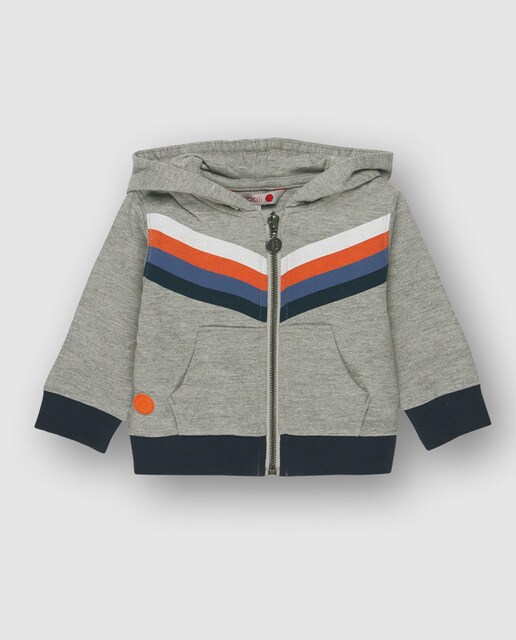 Sweatshirt de bebé de rapaz Boboli cinzento com capuz