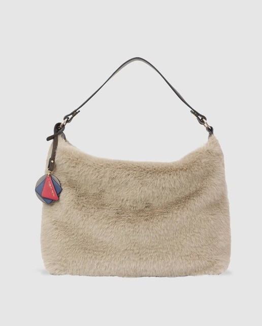 faux fur hobo bag