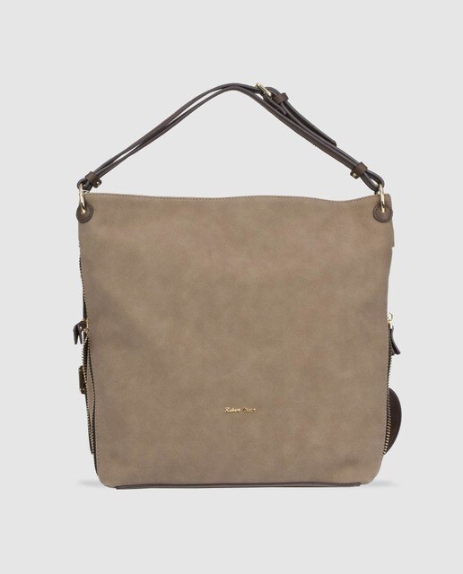 Robert Pietri Fashion El Corte Inglés Robert Pietri Taupe Convertible Hobo Bag Backpack