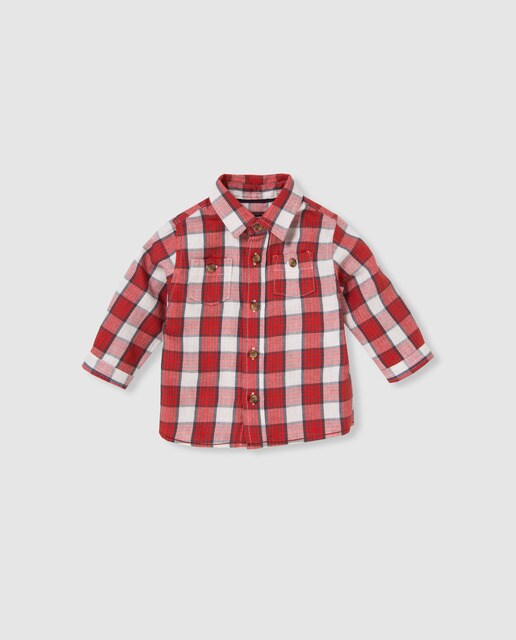 Camisa de bebé menino Freestyle aos quadrados com bolsos