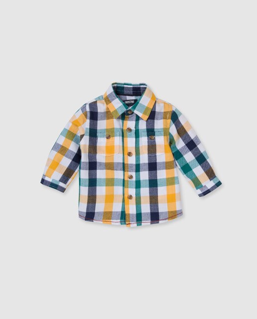 Camisa de bebé menino Freestyle de quadrados tricolor