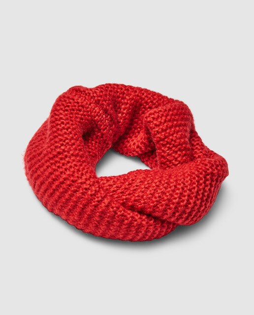 Gola de tricot de menina Brotes vermelha