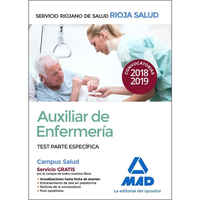 Auxiliar de Enfermería del Servicio Riojano de Salud. Test parte específica (Tapa blanda)