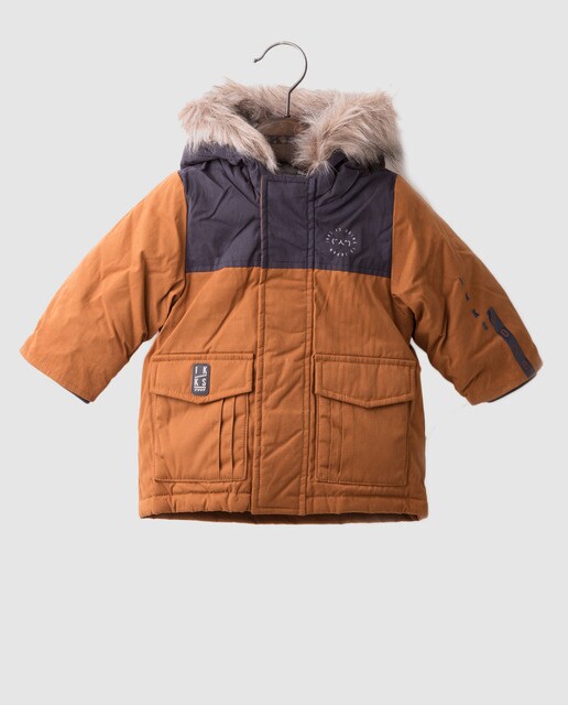 Parka de bebé menino IKKS bicolor com pêlo