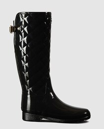 black quilted hunter wellies