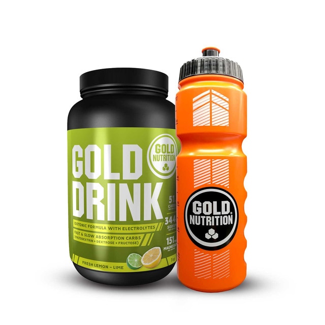 Bebida isotónica Gold Drink Limon 1Kg + Bidón GoldNutrition