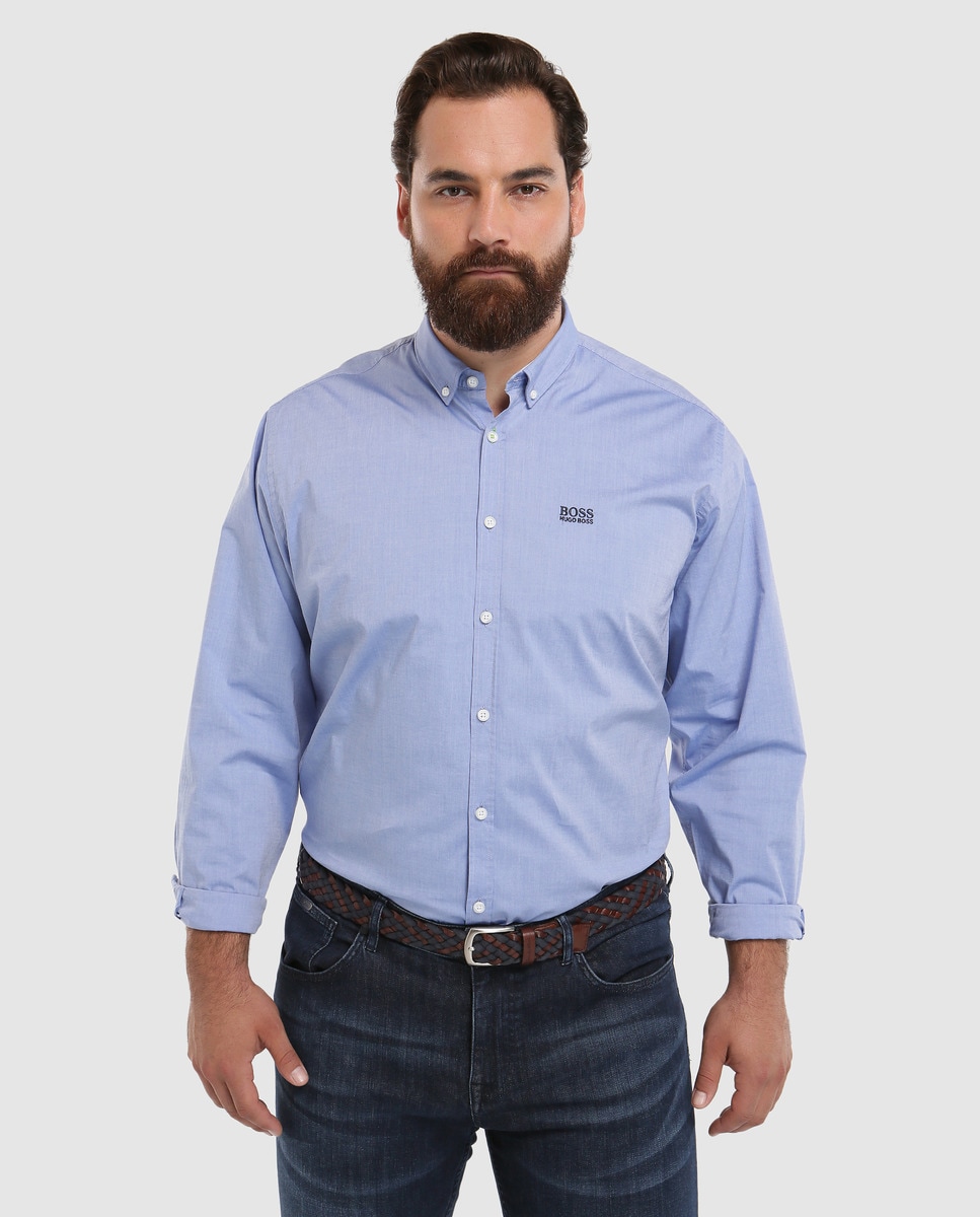 Chemise homme regular Hugo Boss unie bleue grandes tailles · Boss · Mode · El Corte Inglés