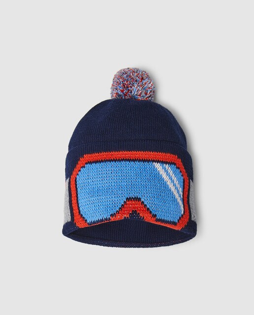 Gorro de menino Hackett azul com óculos