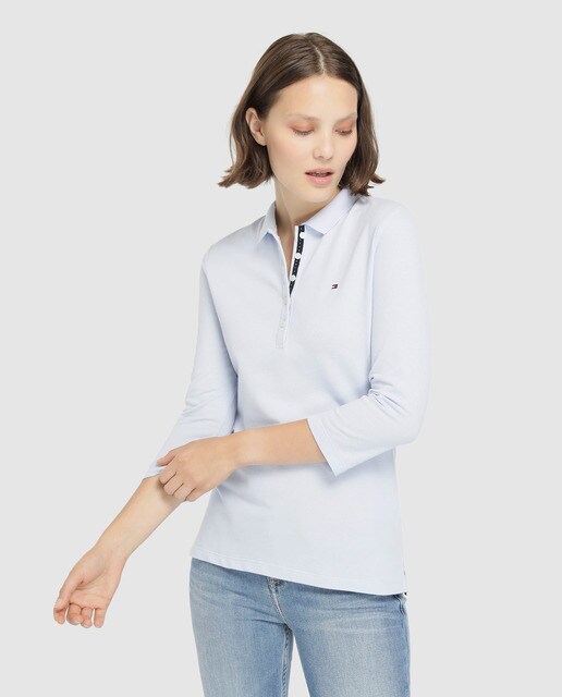 tommy hilfiger light blue polo shirt