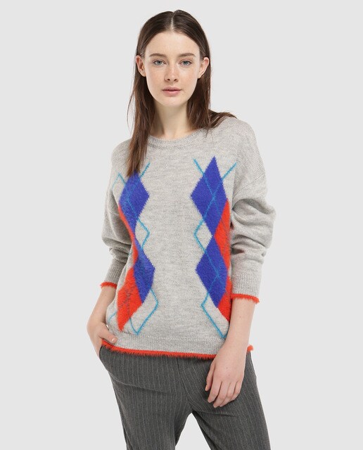 diamond print sweater