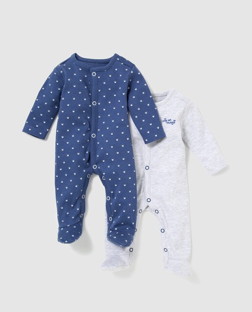 Pack de pijamas de bebé Cotton Juice bicolor