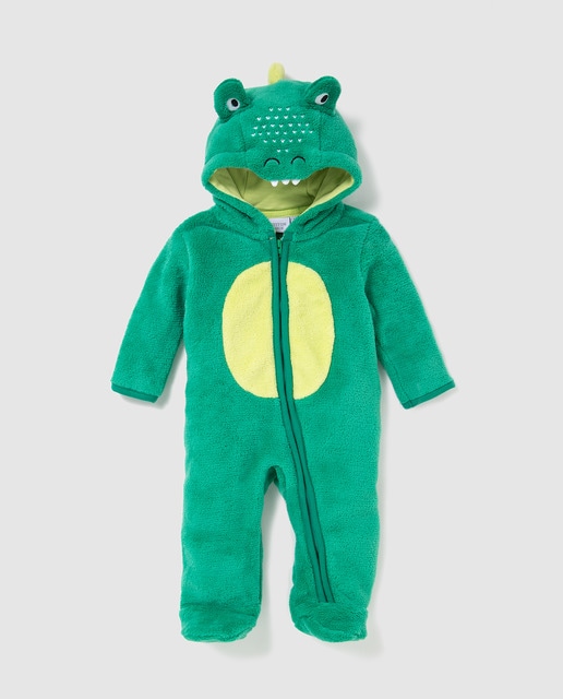 Pijama de crocodilo de bebé menino Cotton Juice verde