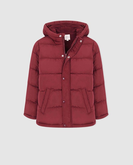 Parka de menina Gocco em grená com capuz