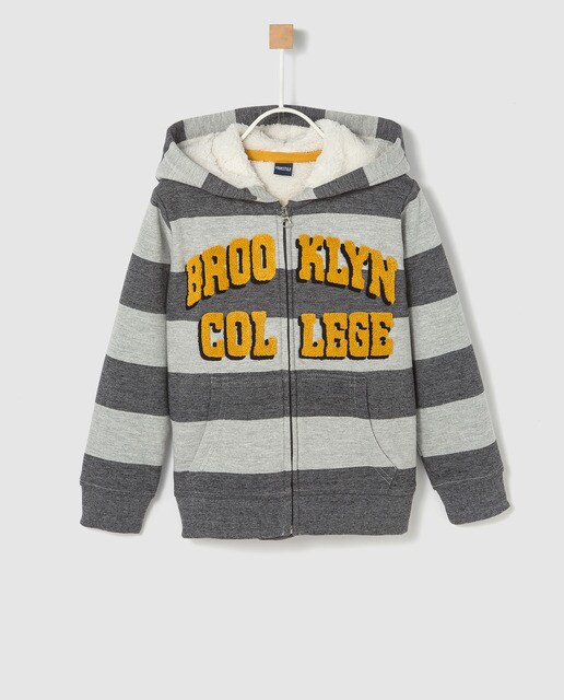 Sweatshirt de menino Freestyle às riscas com pêlo de borrego