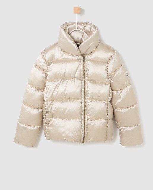 Parka curta de menina Brotes metalizada
