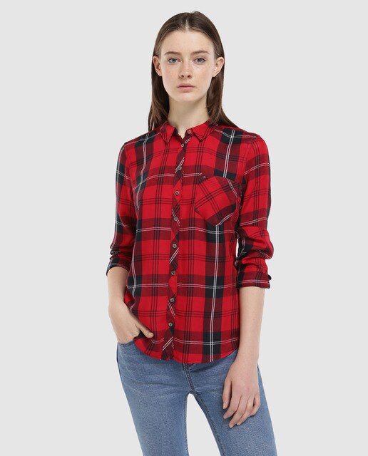 checked jeans for ladies