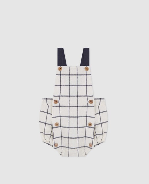 Babygrow de bebé menino Gocco aos quadrados