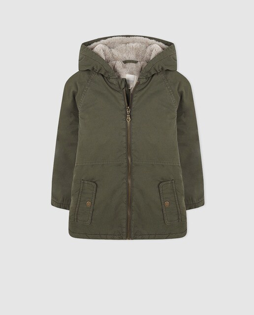 Parka de menina Gocco em caqui com capuz