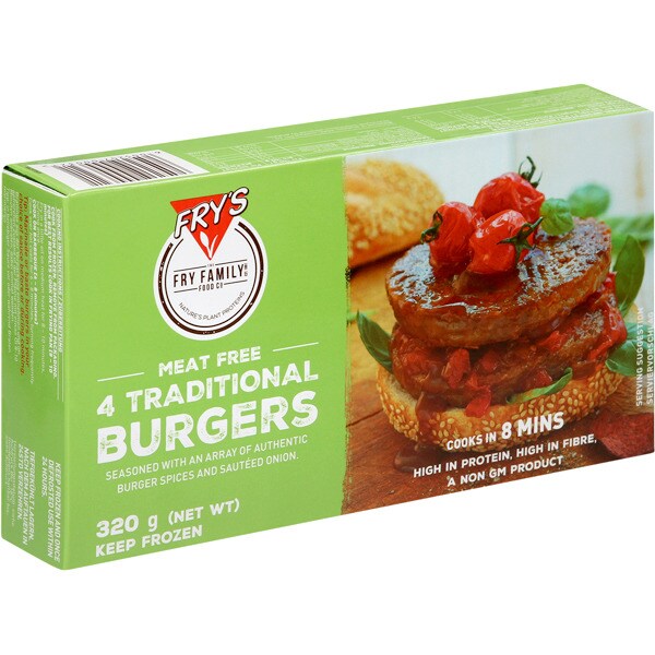 FRY'S hamburguesa tradicional 4 unidades estuche 320 g