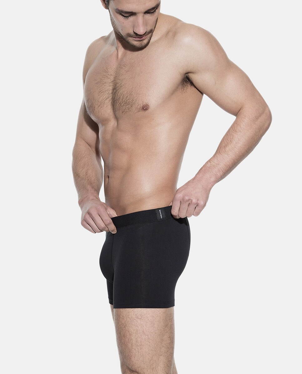 Pack de três boxers de malha de homem Bread & Boxers pretos Preto-3