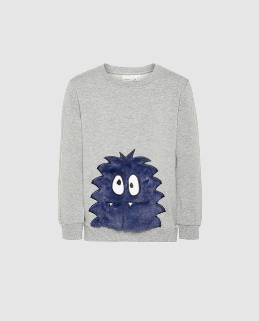 Sweatshirt de menino Name It cinzenta de algodão orgânico