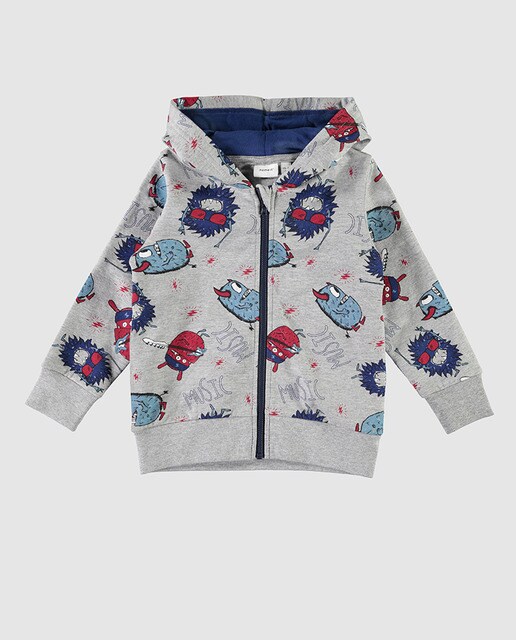 Sweatshirt de menino Name It cinzenta de algodão orgânico