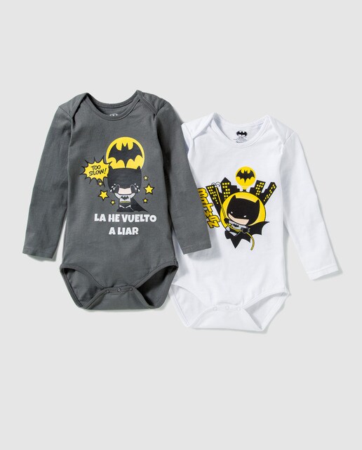 Pack de bodies de bebé menino Personagens do Batman