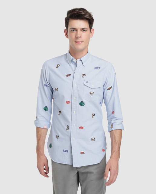 ralph lauren men's slim fit white shirt