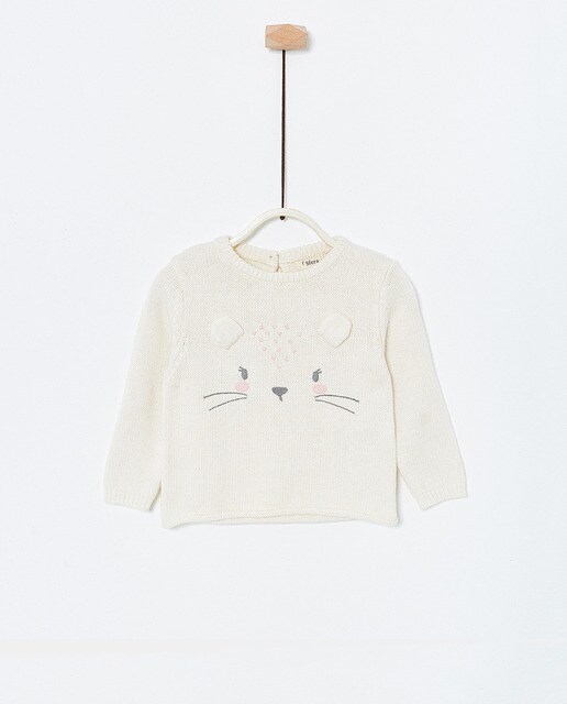 Camisola de malha de bebé menina Sfera com ratinho de orelhas