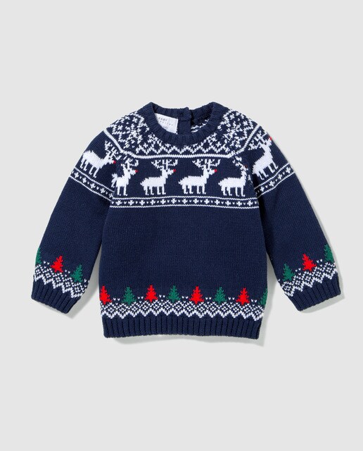 Pull Bebe Garcon Bleu Marine Avec Motifs De Noel Mode El Corte Ingles