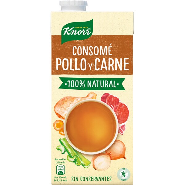 consomé de pollo y carne 100 natural envase 1 l · KNORR · Supermercado