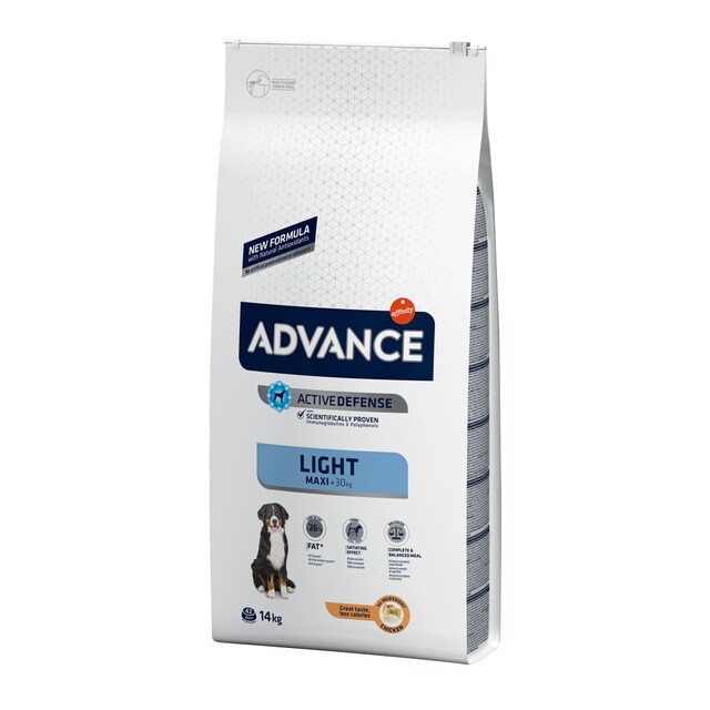 Pienso para perros adultos grandes Advance Maxi Light pollo y arroz 14 Kg