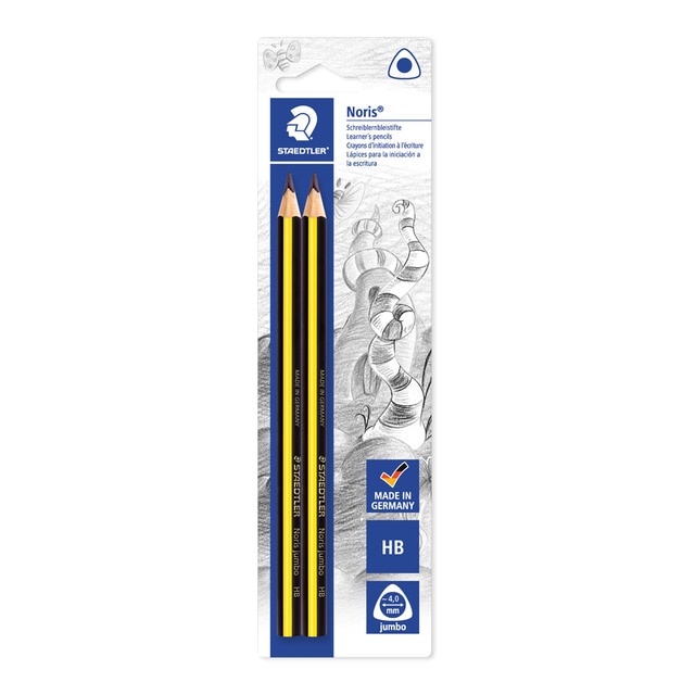 Blister Di 2 Matite Grafite HB MAXI Con Gomma + 1 Temperamatite MAXI