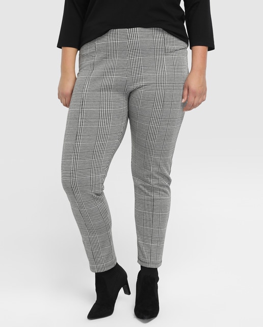 plus size checkered trousers