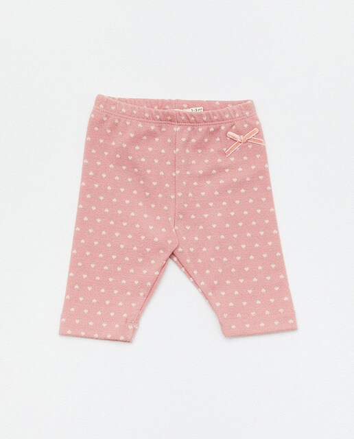 Calças de bebé menina Sfera com jacquard estampado