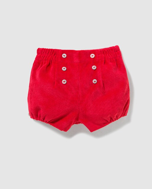Calções de bebé Dulces vermelhos com botões