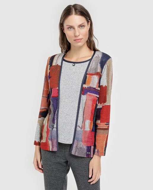 mock layer cardigan