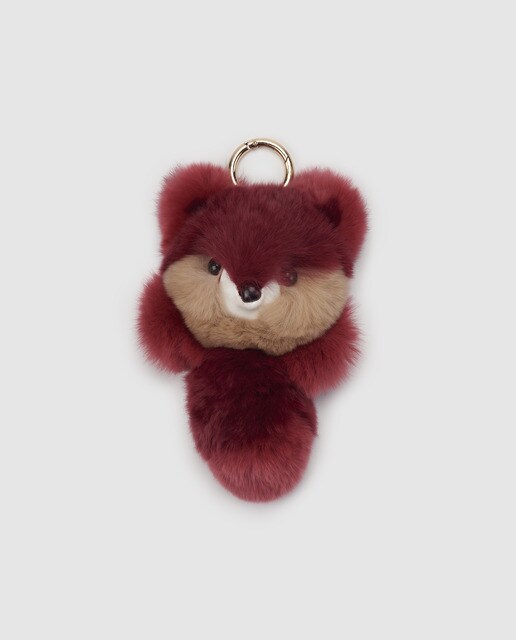 Porta-chaves El Corte Inglés de pêlo natural bordeaux