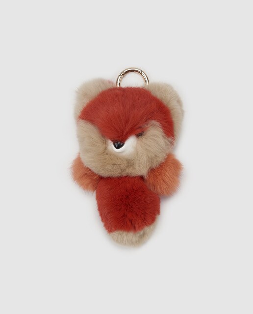 Porta-chaves El Corte Inglés de pêlo natural laranja