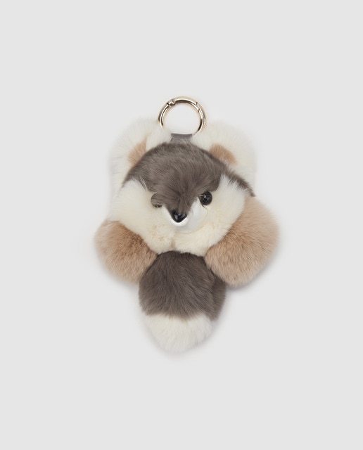 Porta-chaves El Corte Inglés de pêlo natural bege