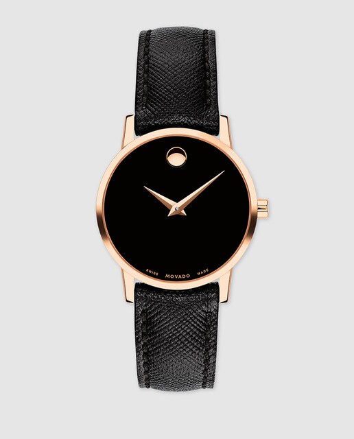 Movado Piel Class Negro Museum Reloj Mujer 0607206 De WEY9D2IH