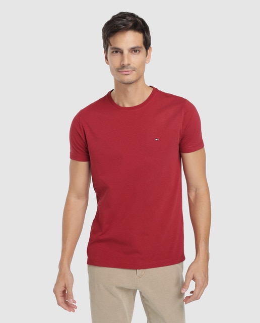 burgundy tommy hilfiger t shirt