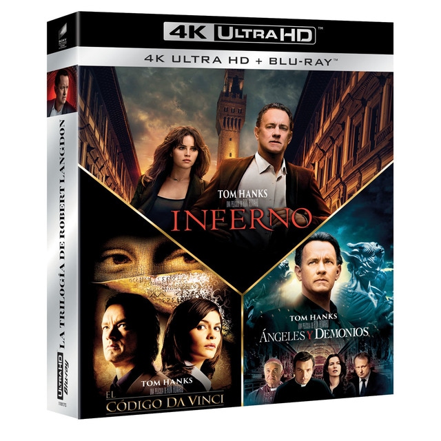 Pack Dan Brown: Ángeles y demonios + El código Da Vinci + Infierno (4K Ultra HD + Blu-Ray).