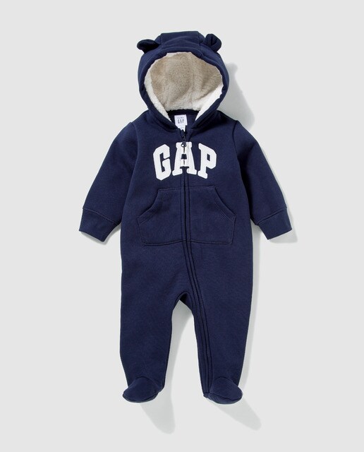 Babygro de bebé menino Gap em azul com capuz